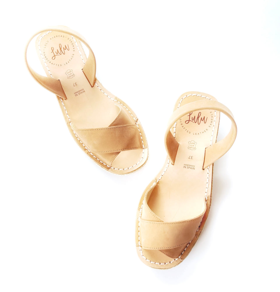 CROSSOVER ESPADRILLE LOW WEDGE - TAN
